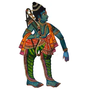 Silkrute Leather Hand Painted Foldable Puppet - Lord Rama