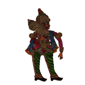 Silkrute Leather Hand Painted Foldable Puppet - Kumbhkaran