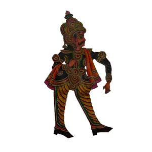 Silkrute Leather Hand Painted Foldable Puppet - Vibhishan
