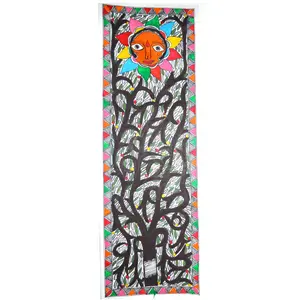 Silkrute Traditional Madhubani Painting Depicting "Tree of Life"