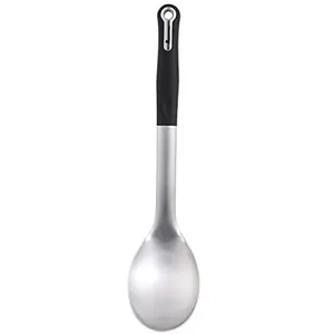 BERGNER Master Pro Stainless Steel Kitchen Spoon with Nylon Handle Black