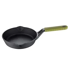 Bergner Elements Pre-Seasoned Cast Iron Frypan 20cm Induction Friendly (Olive Green)