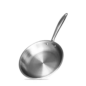 Bergner Argent Triply Stainless Steel Frypan 24 cm Induction Base Silver