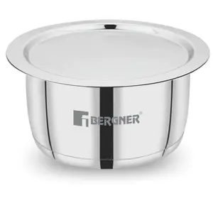 Bergner Eternity Stainless Steel Tope / Patila with Stainless Steel Lid Induction Compatible (6.25 Liter Silver)