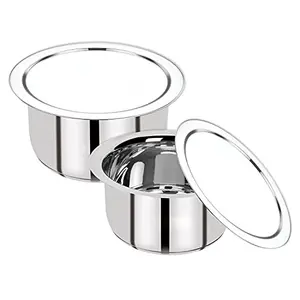 Bergner Essential Stainless Steel Tope Set 16cm 19cm Induction Base Silver