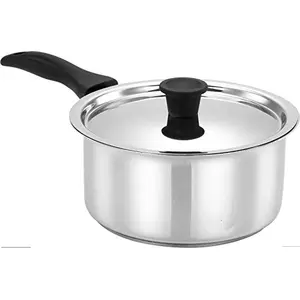 Bergner Essential Stainless Steel Saucepan with Stainless Steel Lid & Induction Base (20 cm 2000 ml Silver)