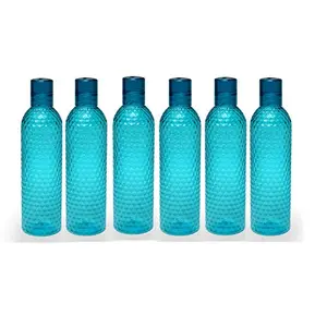 Jaypee Plus Plastic Fridge/Water Bottle 1 Litre Rio Pack of 6 Blue