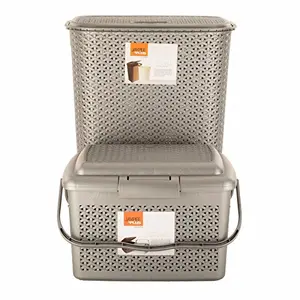 Jaypee plus Laundary Basket & Carry All XL Silver (Pack of 2)