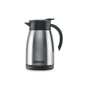 Borosil Stainless Steel Teapot- Vacuum Insulated Silver 1.5 L