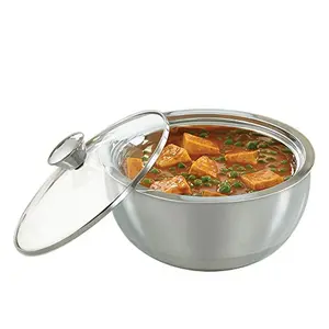 Borosil Stainless Steel Curry Server - 1.5L 1 Piece Silver