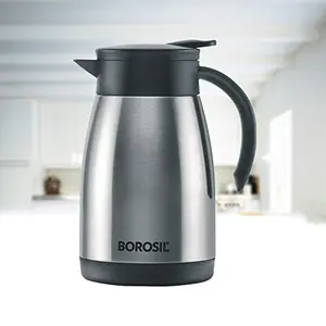 Borosil - Stainless Steel Teapot- Vacuum Insulated Silver 750ML