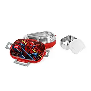 Cello Feast Deluxe Lunch Box with Inner Steel Spider Man Design Red Stainless Steel
