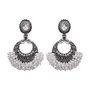 Bollywood celebrity Anushka inspired pearl traditional German Silver Oxidised Dangle Drop Earrings for women and girls