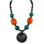 Oxidized Silver Multi-Colour Fashion Beads Necklace for Girls