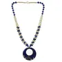 Oxidized Golden Blue Beads Necklace for Women
