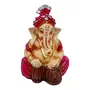 Earthenware Hindu God Shri Ganesh Idol Showpiece (Multicolour)
