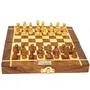 Folding Wooden Chess Board Set Game Handmade Small Chess Pieces 8 Inches (Non - Magnetic)