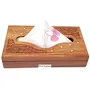 Wooden Tissue Box with Brass and Carving Work