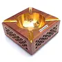 Wooden Antique Ashtray with Brass Inlay and Jaali Work