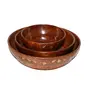 Handicrafts Brown Wood Bowl Set of 3