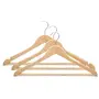 3-Pack Wooden Extra Wide Hangers Shoulder Suit Hanger for Heavy Coat Sweater and Pant Natural Finish