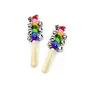 Colorful Wooden Rainbow Handle Jingle Bell Rattle Toys Pack of 2 Rattle