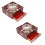 Wooden Antique Ashtray with Brass Elephent Design Pack of 2