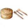 Wooden Antique Handcrafted 1 Chapati Box 3 Cooking Spoon