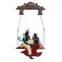 India Wrought Iron Decorative Radha Krishna Under Swing Wall Hanging Showpiece I Radha Krishna Jhula I Radha with Krishna Wall Hanging I Radha & Krishna Under Jhula