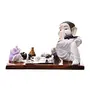 Ganesha Playing Chess with Mushika Polyresine Idol (25.4 cm x 15.24 cm x 15.24 cm)