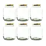 Airtight Transparent Glass Jars & Container with Metal Cap 1415ML (Set of 6)
