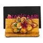 India Wooden Handmade Business Card Holder/Visiting Card Stand with Flower Design for Desk and Office Display.