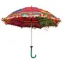 Little India Cotton Handmade Rajasthani Embroidery Umbrella for Women