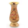 Little India Colorful Meenakari Work Flower Vase (Brass)