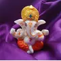 India Lord Ganesha Statues Ganesh Ganpati Beautiful Car Dashboard Idol Figurine Showpiece Sculpture Hindu Good Luck God - Orange