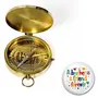 Travel Aid Real Brass Flat Compass with Lid (7.62 cm x 7.62 cmHCF324)