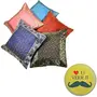 Zari Hand Embroidery Work Silk 5 Piece Cushion Cover Set - Multicolor (DLI3CUS429)