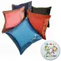 Zari Hand Embroidery Work Silk 5 Piece Cushion Cover Set - Multicolor (DLI3CUS442)