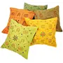 Little India Kantha Embroidery Thread Work Cotton 5 Piece Cushion Cover Set - Multicolor (DLI3CUS448)