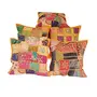 Hand Embroidery Patch Work Cotton 5 Piece Cushion Cover Set - Multicolor (DLI3CUS402)