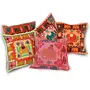 Little India Hand Embroidery Patch Work Cotton 5 Piece Cushion Cover Set - Multicolor (DLI3CUS422)