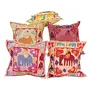 Little India Hand Stitched Patch Work Cotton 5 Piece Cushion Cover Set - Multicolor (DLI3CUS420)