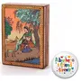 Little India Meera Wooden Gemstone Painting Jewelry Box (10.16 cm x 7.62 cm BrownHCF256)