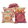 Little India Hand Stitched Patch Work Cotton 5 Piece Cushion Cover Set - Multicolor (DLI3CUS421)