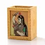 Little India Gemstone Painted Handcrafted Wooden Pen Stand (12.7 cm x 7.62 cmHCF362)