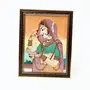 Little India Cute Bani Thani with Pigeon Gemstone Painting (343 Brown)