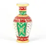 Little India Golden Minakari Jali Cut Work Colorful Flower Vase (403 White)