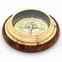 Wood and Brass Real Nautical Compass Handicraft (215 Silver)