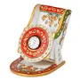 Little India Kundan Meenakari Marble Mobile Stand with Clock