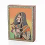 Little India Gemstone Powder Bani Thani Painting Wooden Box (259 Brown)